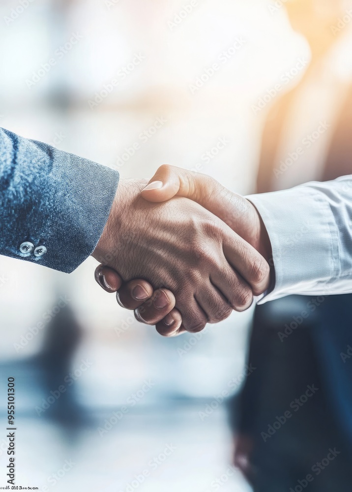 Fototapeta premium Handshakes in the city, business etiquette, congratulation, mergers and acquisitions, business meetings and partnerships