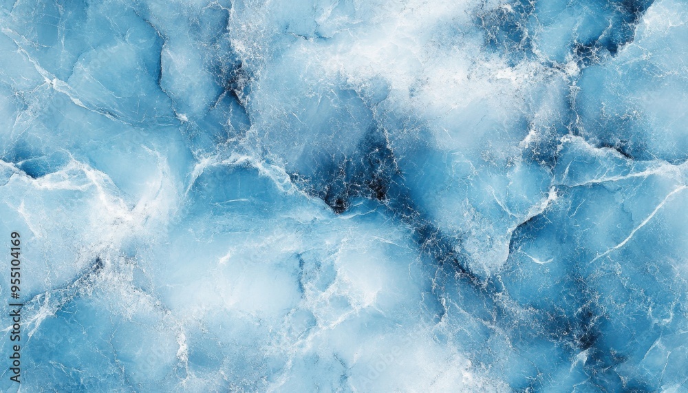 Seamless marble texture in pale blue with white veins, [Abstract Background Marble], [Cool and serene]