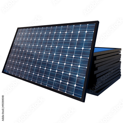 Isolated 3D Black Solar Panels