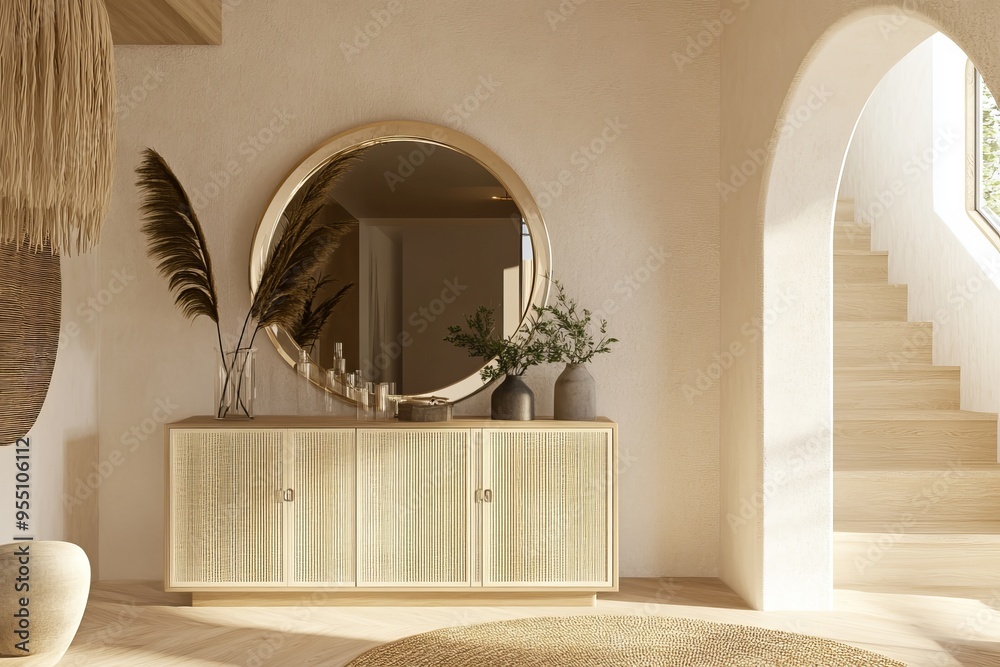 Created with generative AI, this is the interior design of a modern ...