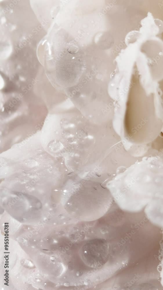 close-up of white rose petals with water droplets, exuding freshness and purity. Ideal as a background for cosmetic, wellness, and perfume products. close-up of white rose petals with water droplets, exuding freshness and purity. Ideal as a background for cosmetic, wellness, and perfume products.