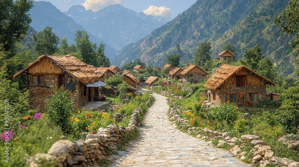 Immersive Cultural Experience: Traveler Engaging with Local Villagers, Exploring Traditions and Way of Life in Remote Village