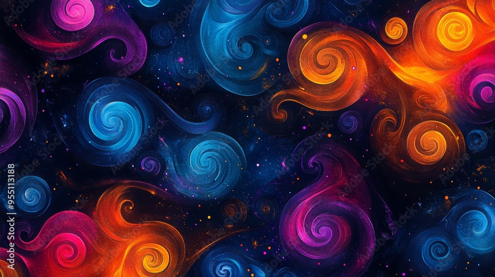 Colorful swirls in vibrant shades create a dynamic abstract pattern, perfect for backgrounds and artistic projects. Colorful swirls in vibrant shades create a dynamic abstract pattern, perfect for backgrounds and artistic projects.