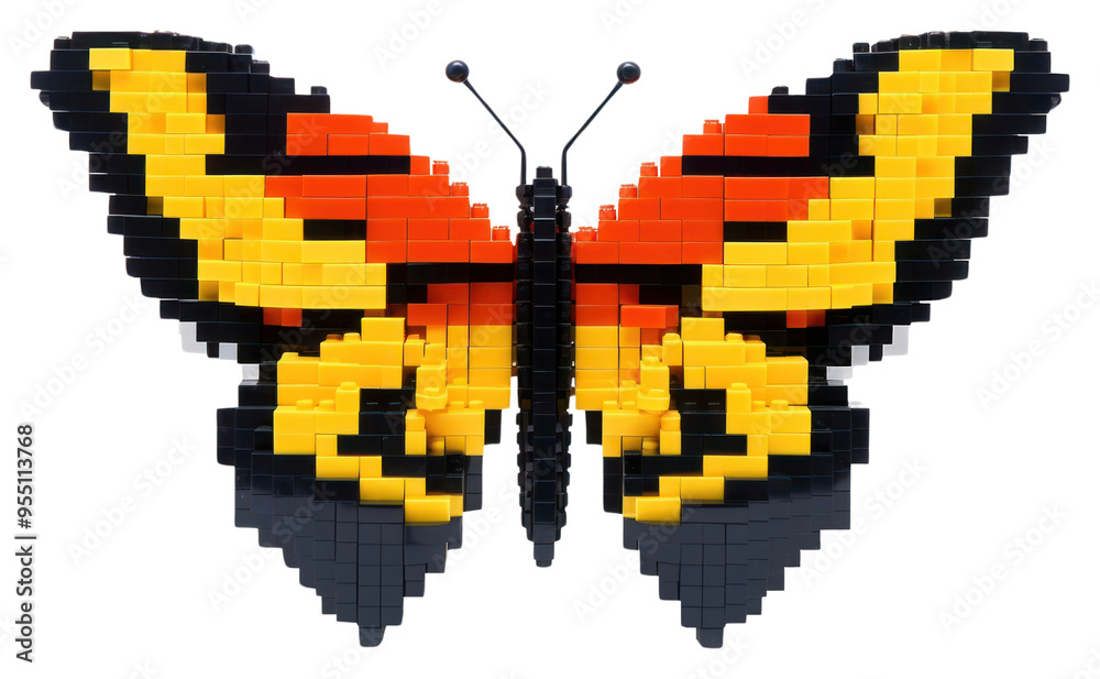 Obraz premium PNG Butterfly bricks toy art insect animal.