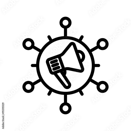 ads broadcasting icon line vector design