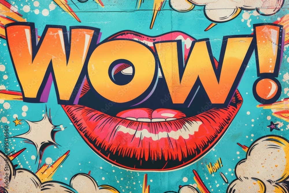 Obraz premium Vibrant Pop Art Collage with Funky Elements: Perfect for Modern Design and Décor