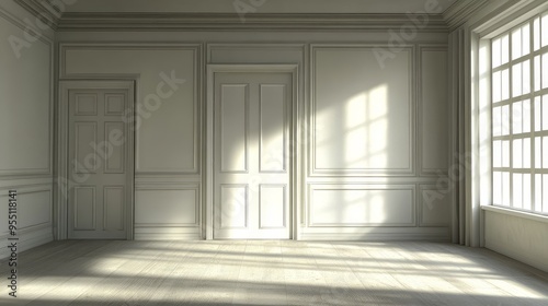 empty room with door