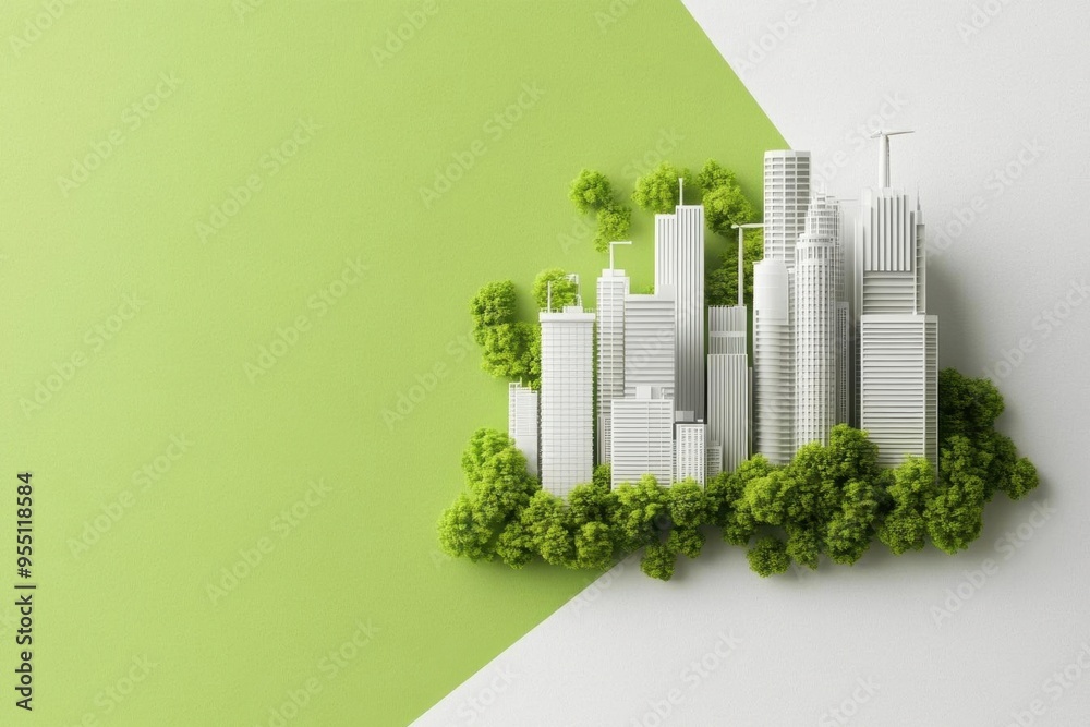 Urban city powered by zero waste energy sources, eco-city, green urban planning, sustainable development Urban city powered by zero waste energy sources, eco-city, green urban planning, sustainable development