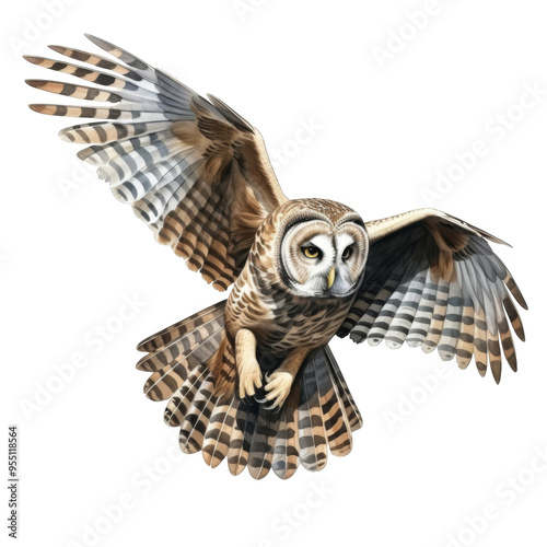 A Barred Owl in Flight, Wings Spread Wide photo