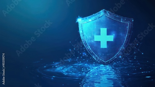 Digital Shield with a Plus Sign