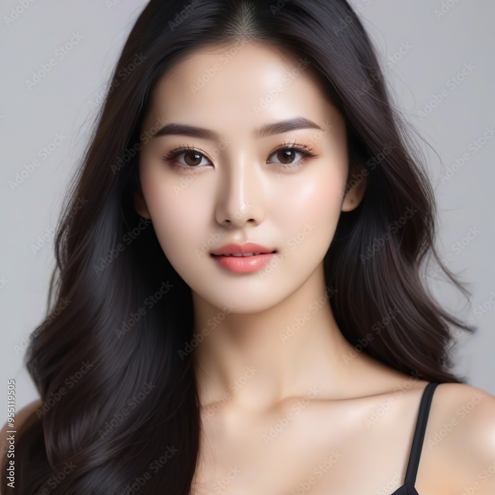 Attractive Girl with Long Hair and Bright Eyes Attractive Girl with Long Hair and Bright Eyes