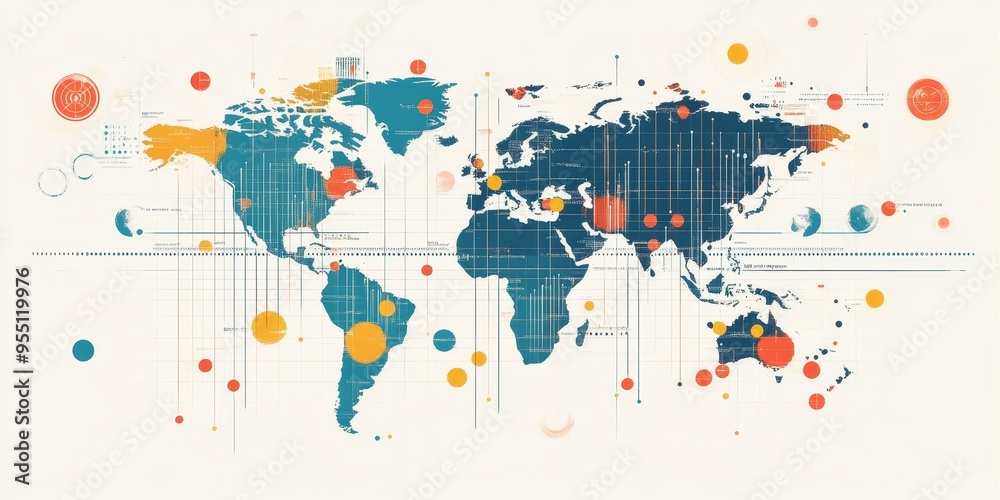 Infographic showing key global economic trends and their impact clear visual representation and informative Infographic showing key global economic trends and their impact clear visual representation and informative