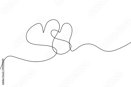Stacked hearts line art 