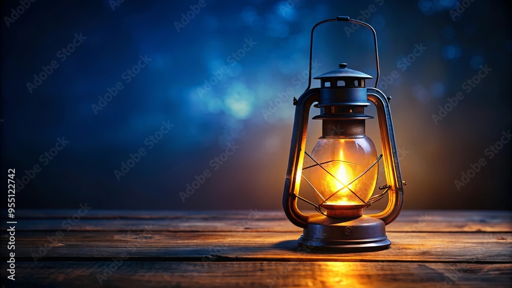 Glowing lantern shining brightly in the dark night Glowing lantern shining brightly in the dark night