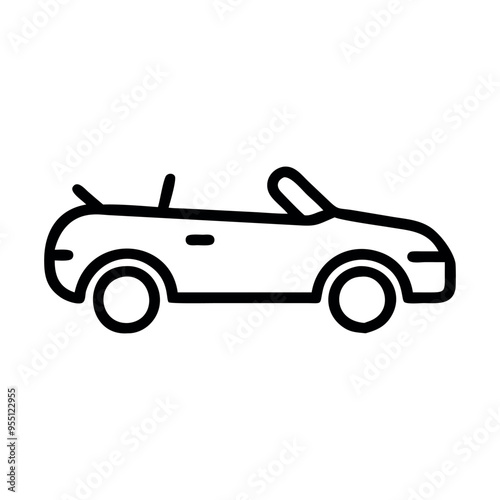 cabriolet car outline drawing.