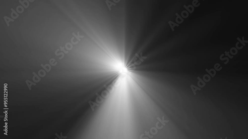 white light rays in the center, animation video footage on alpha channel background( transparent).