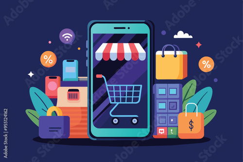 smartphone displaying an online shopping app, symbolizing the rise of mobile commerce in the future of e-commerce.