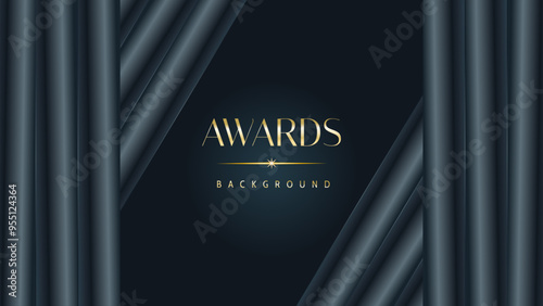 Awarding the nomination ceremony luxury black wavy background. Wedding entertainment night. Elegant luxury shine modern template certificate.
