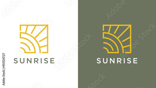 Sun light, Sun Rise, burst, shine logo design