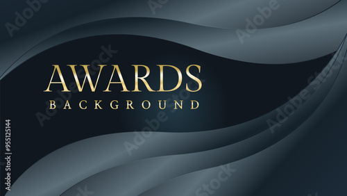 Awarding the nomination ceremony luxury black wavy background. Wedding entertainment night. Elegant luxury shine modern template certificate.
