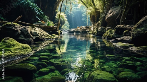 Wallpaper Mural waterfall in the jungle Torontodigital.ca