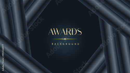 Awarding the nomination ceremony luxury black wavy background. Wedding entertainment night. Elegant luxury shine modern template certificate.
