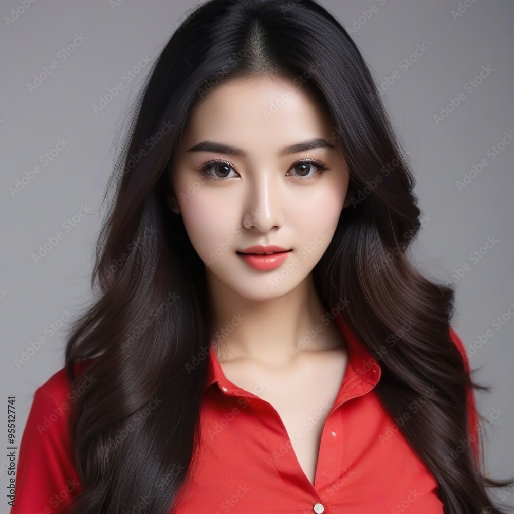 Attractive Girl with Long Hair and Bright Eyes Attractive Girl with Long Hair and Bright Eyes