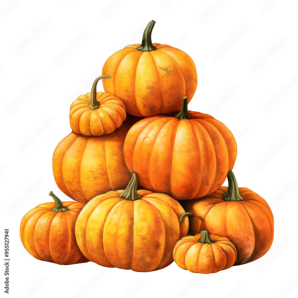 Stack of Ripe Orange Pumpkins Stack of Ripe Orange Pumpkins
