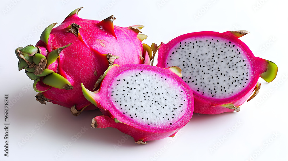 Dragonfruit or Pitaya isolated on a white background, exotic fruit Dragonfruit or Pitaya isolated on a white background, exotic fruit
