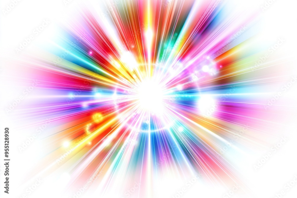A vibrant explosion of color with a white center and blurred edges. A vibrant explosion of color with a white center and blurred edges.
