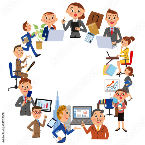 色々な会社員のビジネスシーン