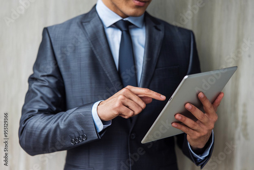 businessman with tablet
