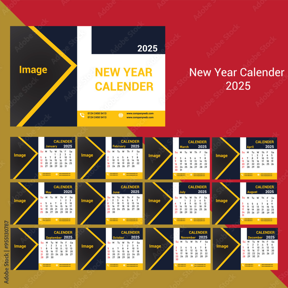 Calender Free vector elegant Design 2025 wall calendar blue new template a design vector