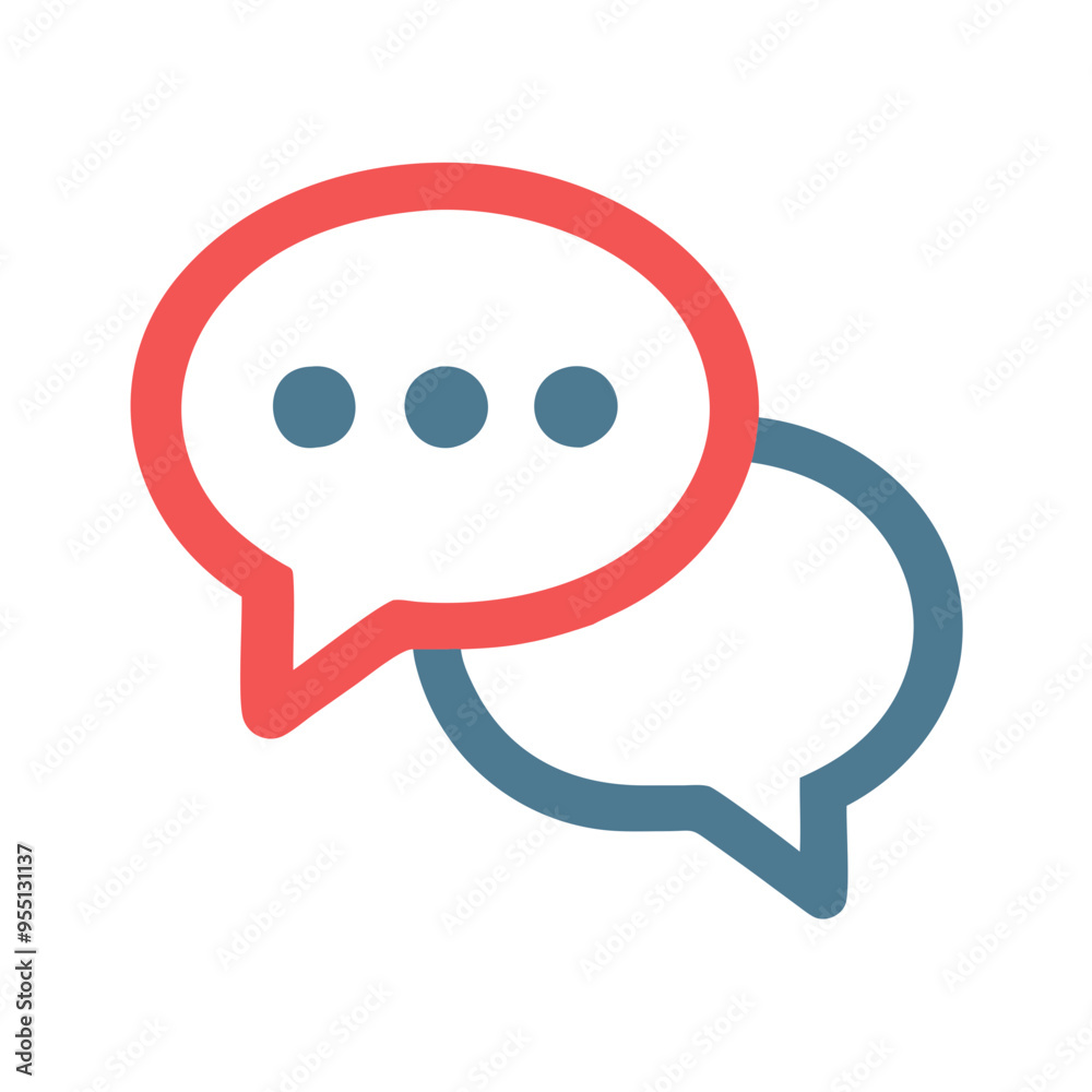 Speech Bubble Icon in Vector, Dark Gray and Red, Communication Symbol Speech Bubble Icon in Vector, Dark Gray and Red, Communication Symbol