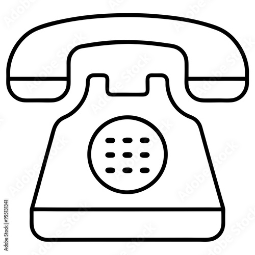 Telephone outline web icon vector illustration 