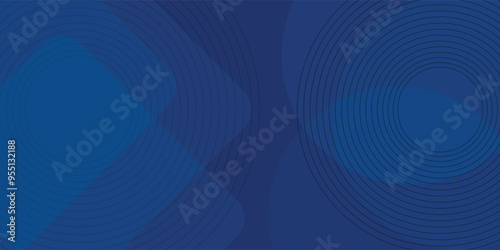 Blue geometric abstract background overlap layer on bright space with lines effect decoration. Modern graphic design element circles style. Eps10