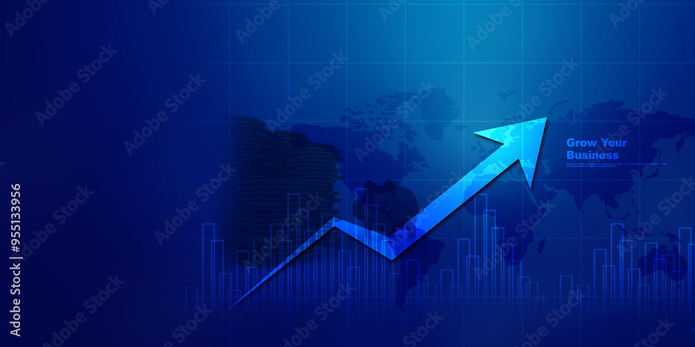 Naklejka premium 2d illustration Stock market online business concept. business Graph 