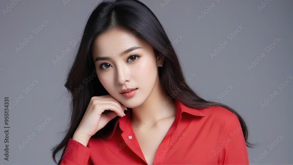 Attractive Girl with Long Hair and Bright Eyes Attractive Girl with Long Hair and Bright Eyes