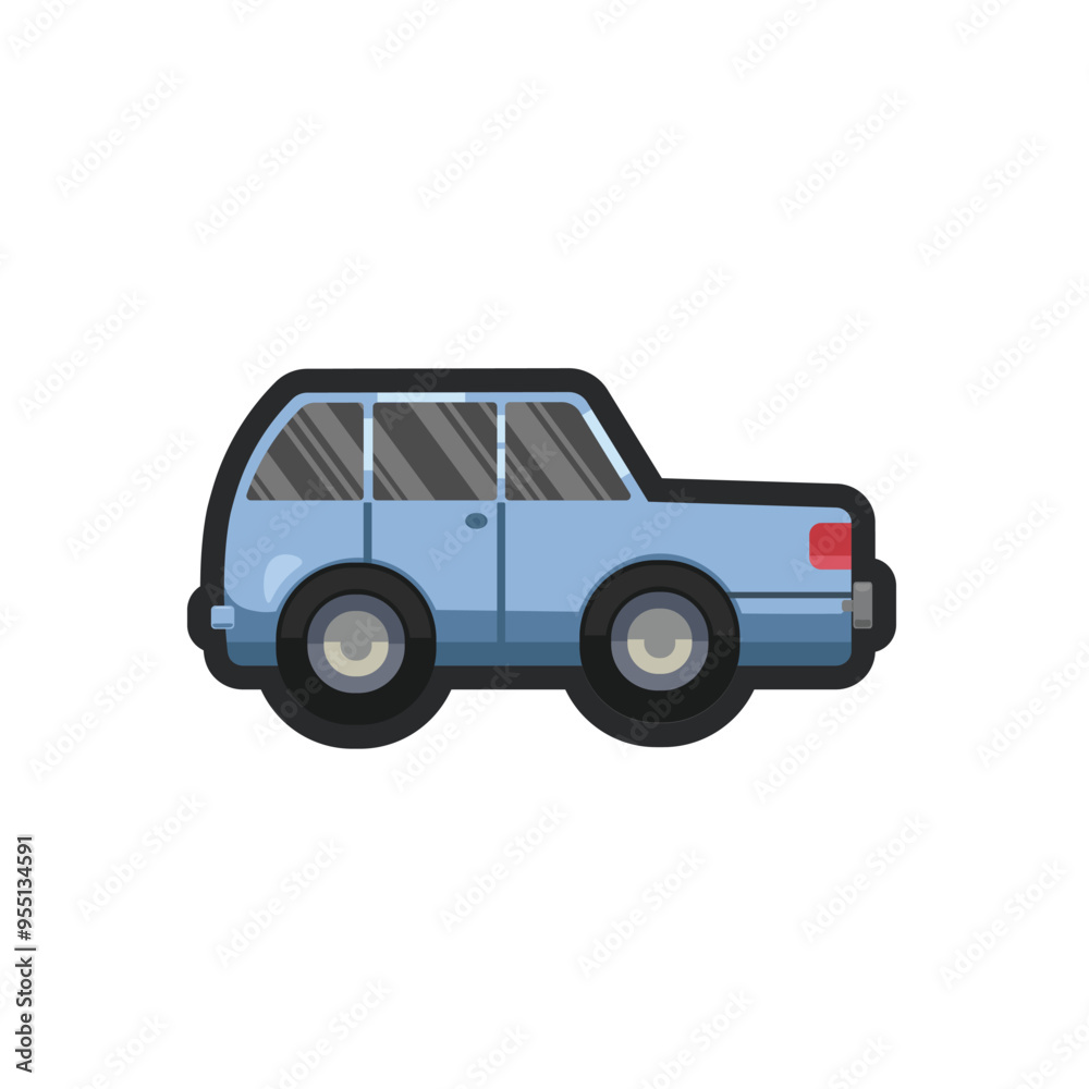blue car in outline flat vector design. blue car in outline flat vector design.
