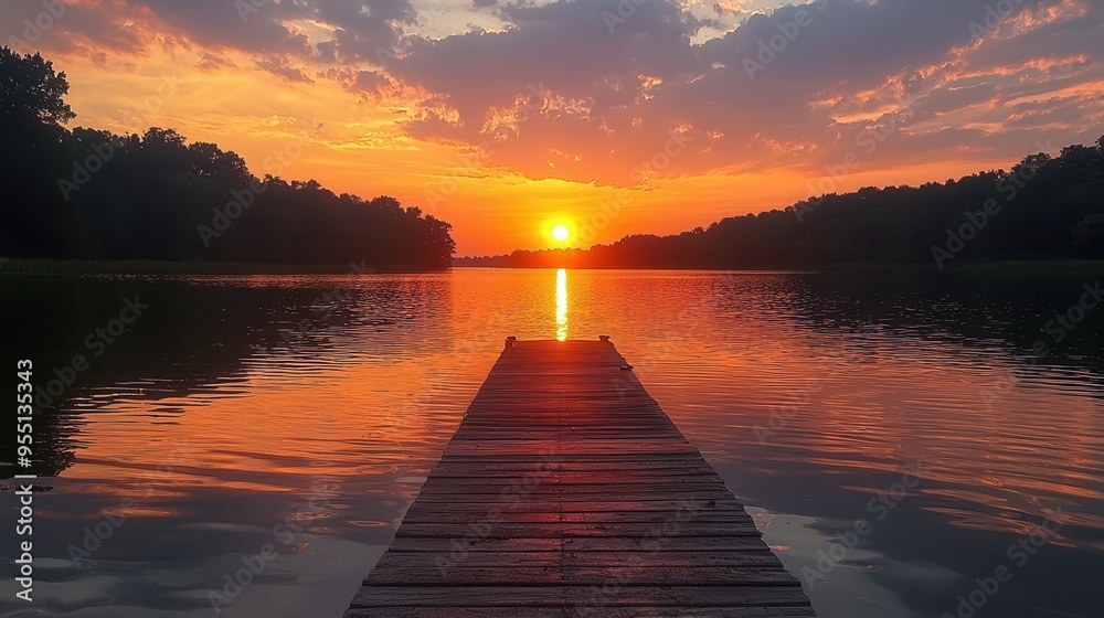 Contemplating Labor Day: Person Sitting on Dock, Watching Sunset and Reflecting on the Meaning of the Holiday Contemplating Labor Day: Person Sitting on Dock, Watching Sunset and Reflecting on the Meaning of the Holiday