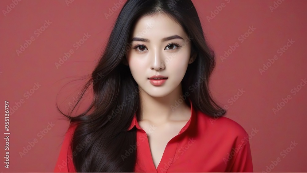 Attractive Girl with Long Hair and Bright Eyes Attractive Girl with Long Hair and Bright Eyes