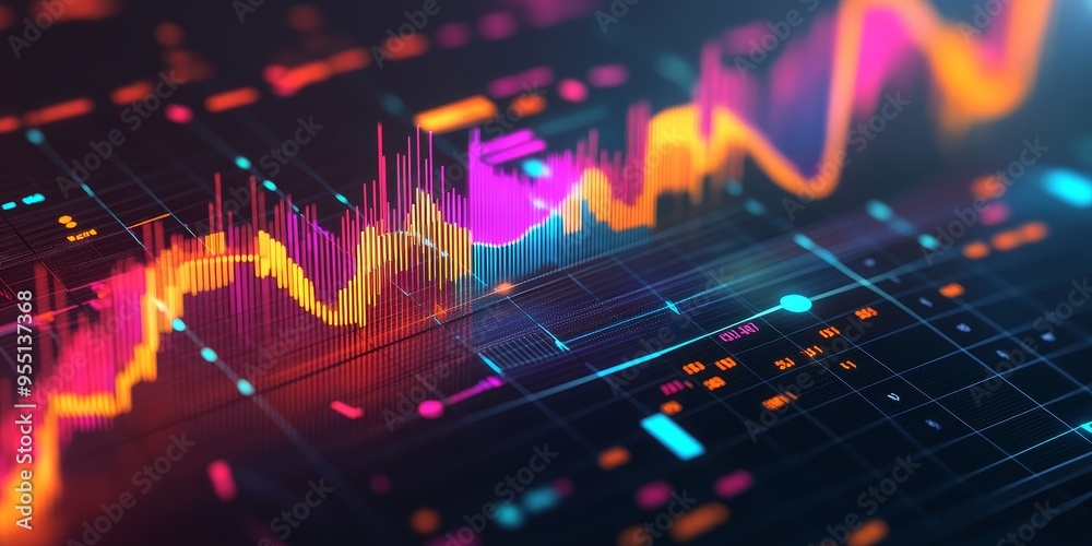Graph showing steady economic growth over time with clear data points and colorful sections professional economic illustration Graph showing steady economic growth over time with clear data points and colorful sections professional economic illustration