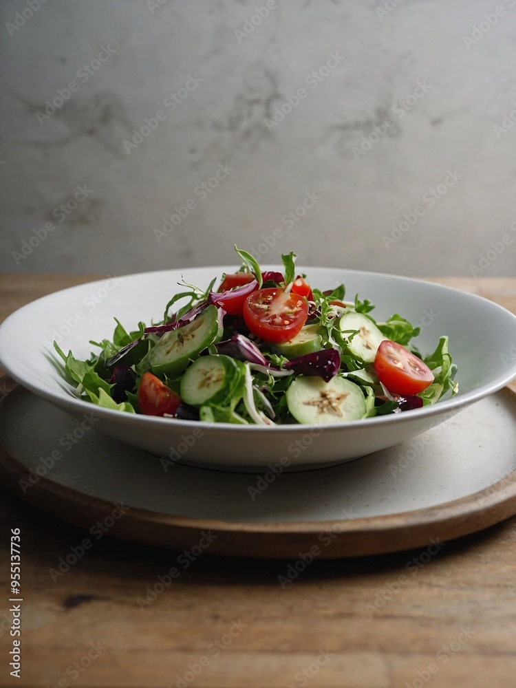 Salad on White Plate Salad on White Plate