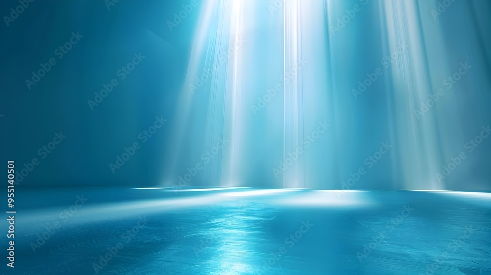 Obraz premium Bright Blue Ethereal Landscape with Soft Illumination and Tranquil Atmosphere