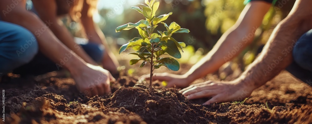 Foto de Teamwork Makes the Dream Work Planting Trees for a Greener ...