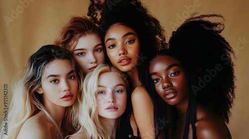 Diverse Group of Women Celebrating Body Positivity and Self Acceptance in Studio Portrait