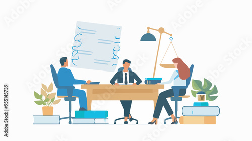 Legal consultation meeting lawyer client discussion advice law firm justice contract agreement legal services scales of justice courtroom courthouse legal document lawyer office business meeting