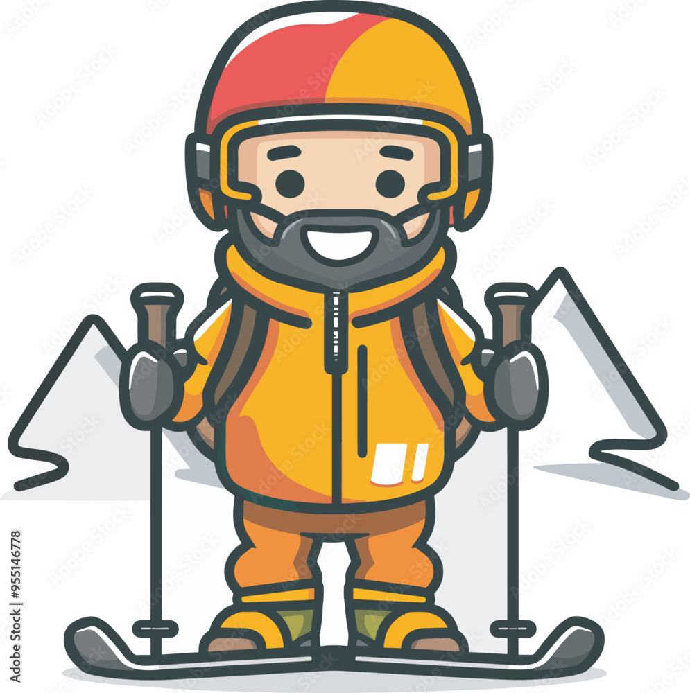 Happy Skier Character Winter Sports Illustration Snow Mountain Skiing Cold Weather Outdoor Activity Cartoon Design Element Visual Graphic Design Digital Art Icon Avatar Branding Marketing Happy Skier Character Winter Sports Illustration Snow Mountain Skiing Cold Weather Outdoor Activity Cartoon Design Element Visual Graphic Design Digital Art Icon Avatar Branding Marketing