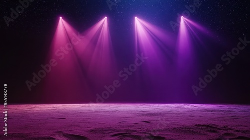 Purple and Blue Spotlights on Stage