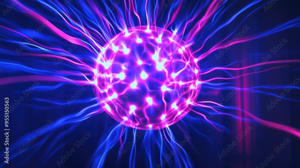 Abstract Plasma Sphere with Glowing Tendrils Abstract Plasma Sphere with Glowing Tendrils